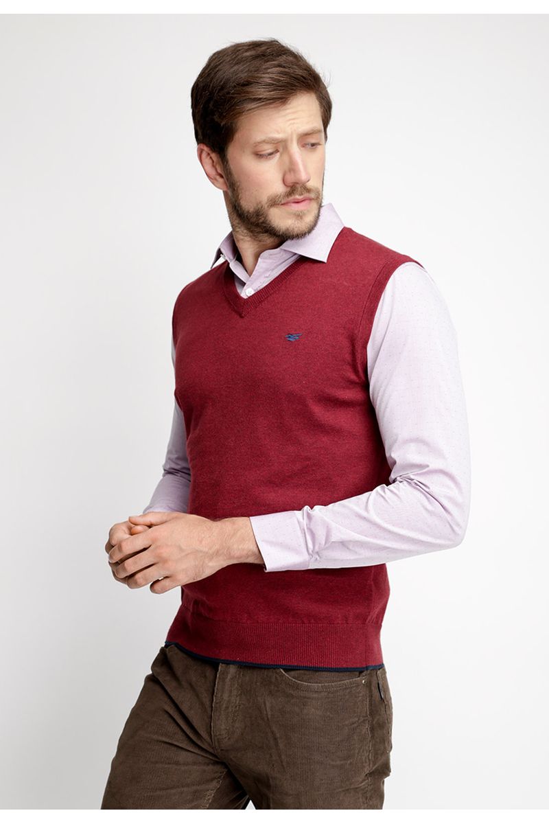 Sweater Sin Mangas Smart Casual Red Melange