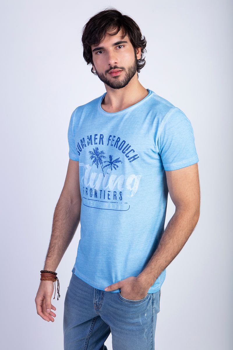 Polera Dirty Wash Seatle Sky