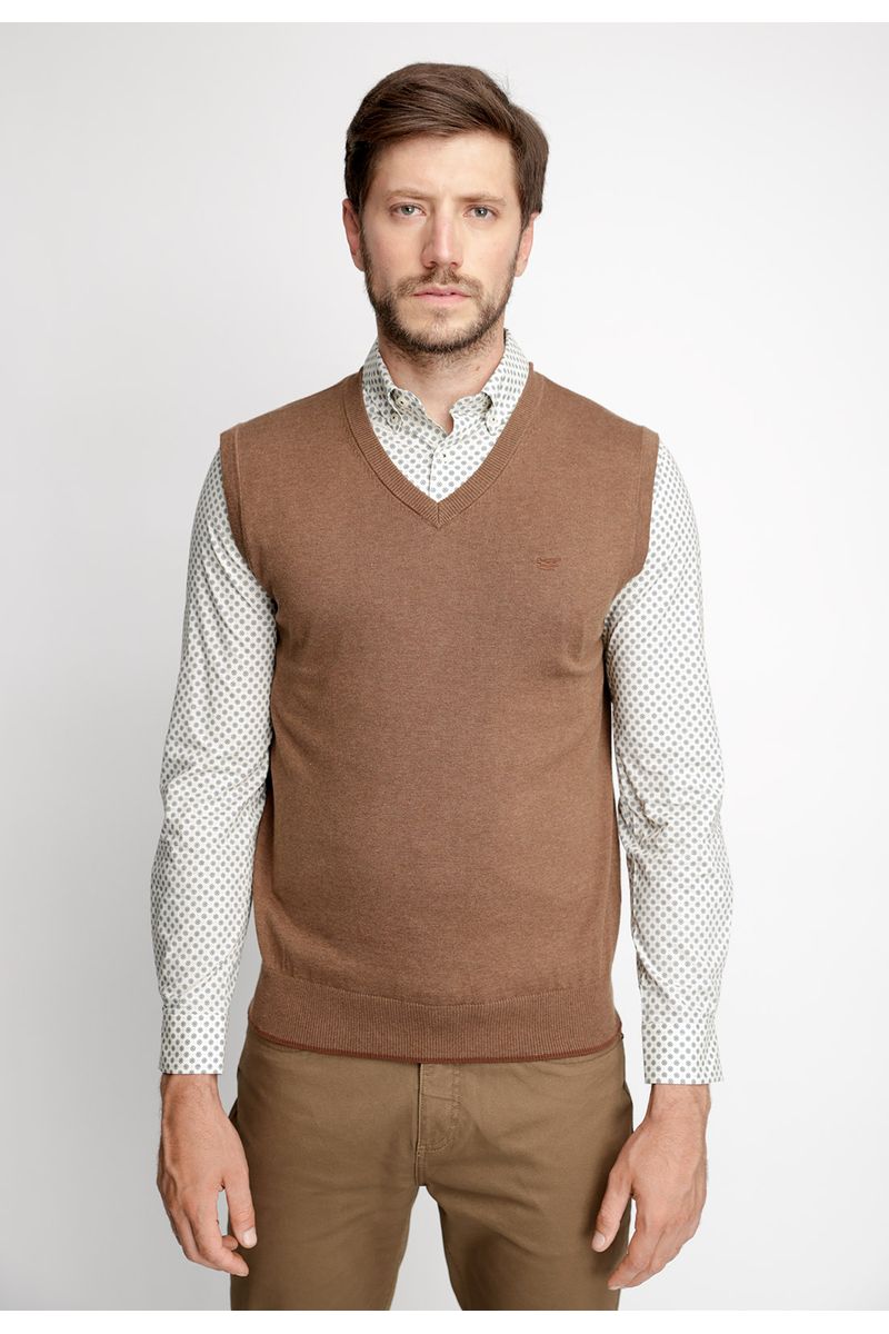 Sweater Sin Mangas Smart Casual Coffe Melange