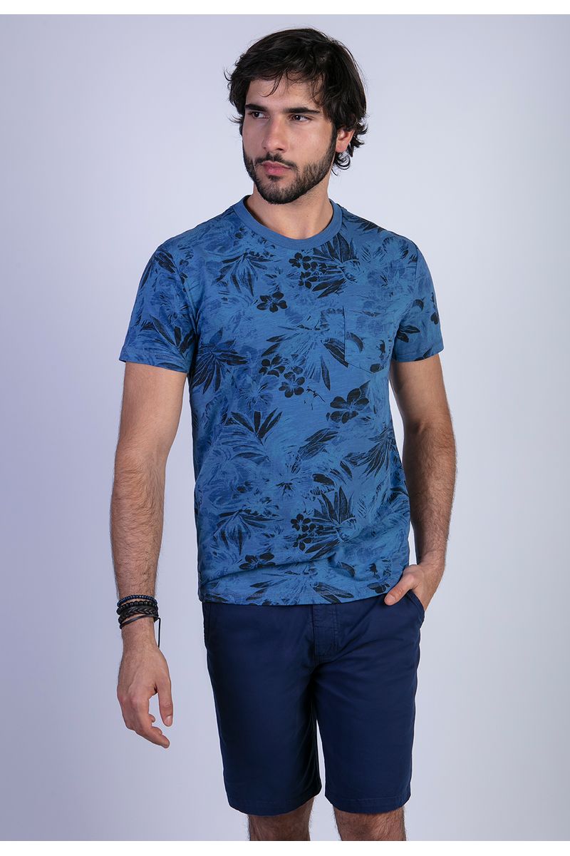 Polera Florida Navy
