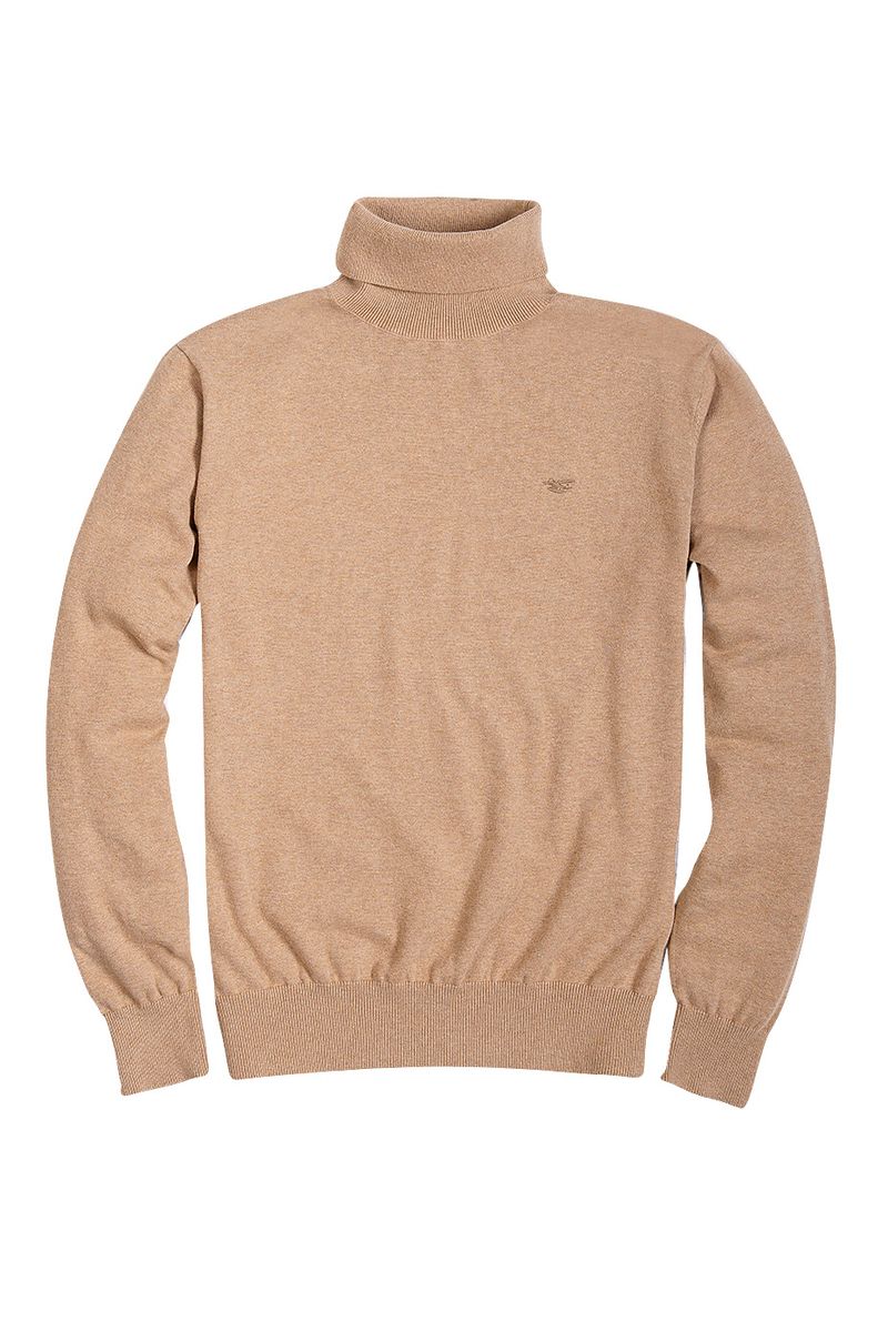 Sweater Smart Casual Turtle Neck Beige Melange