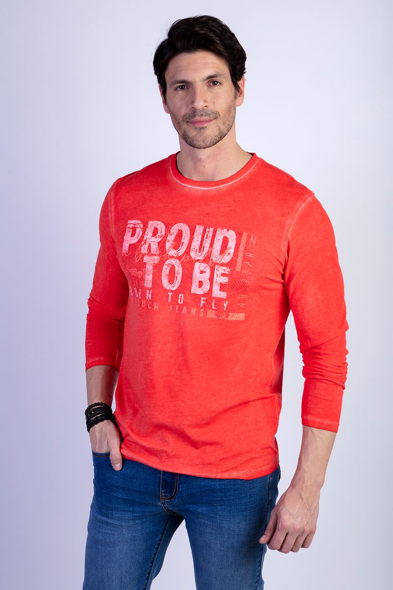 Polera Básica Manga Larga Lavada Michigan