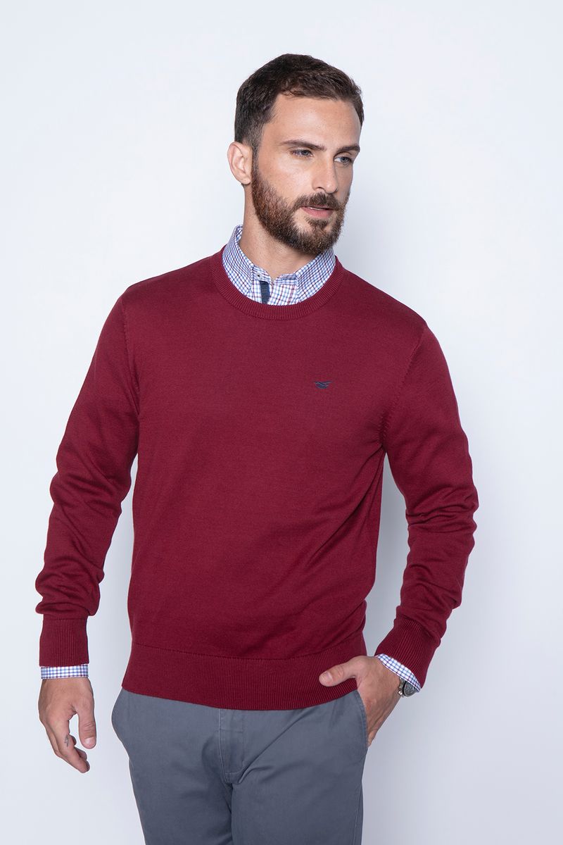 Sweater Round Neck Paris Burgundy