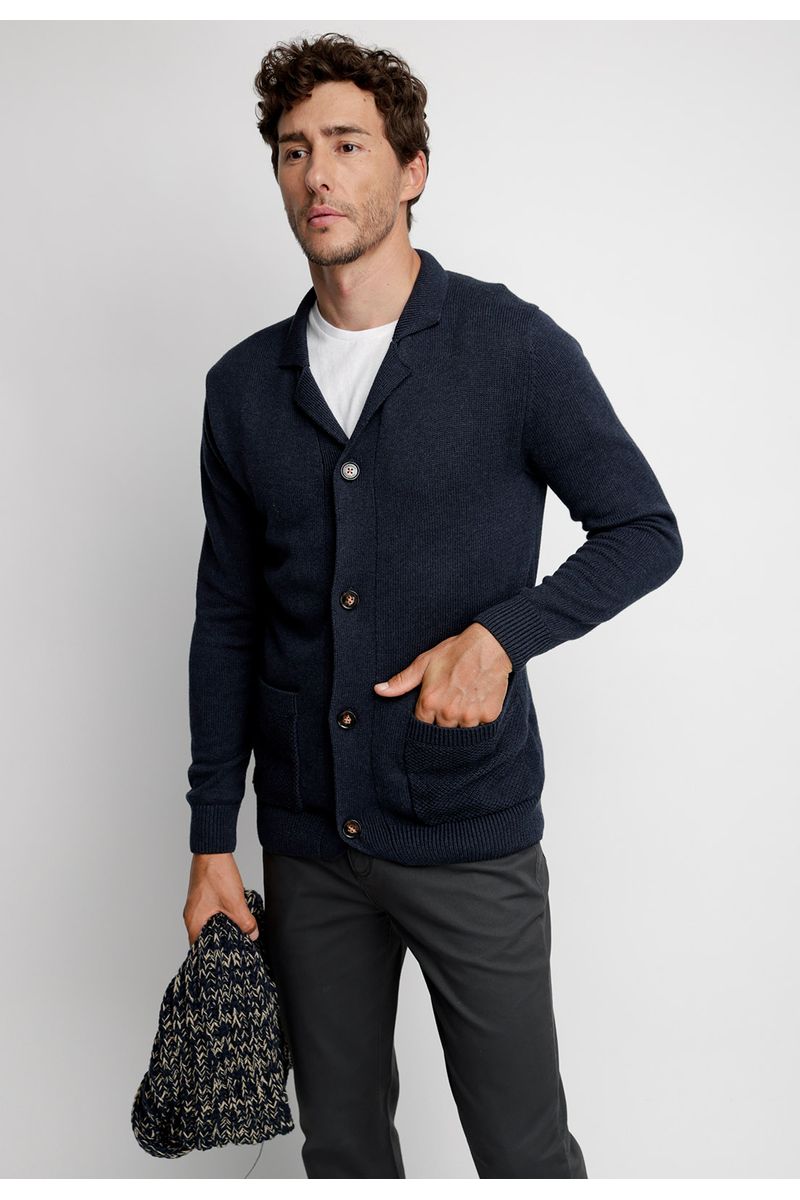 Cardigan Clásico Ohio Navy Melange