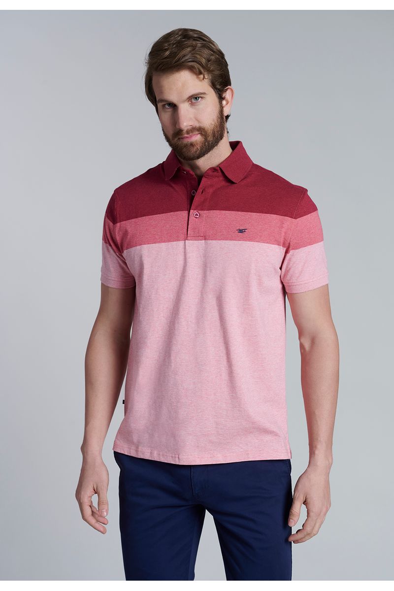 Polera Polo Rayas Baltimore Burgundy Melange