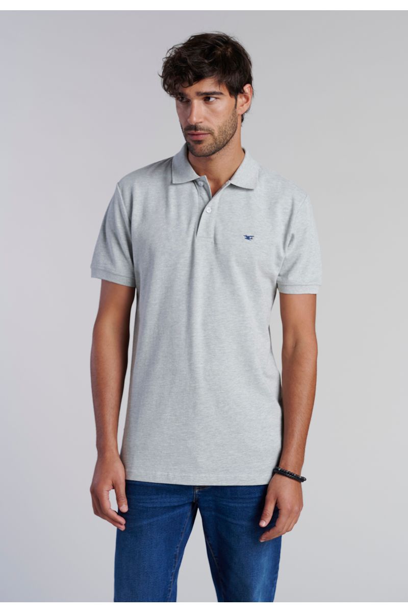 Polera Basica Pique Grey Melange