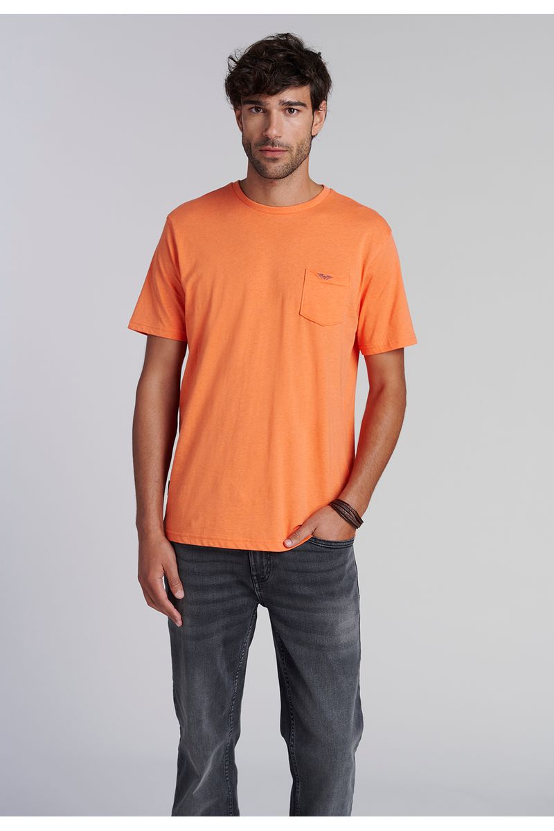 Polera Bolsillo Houston Orange Melange