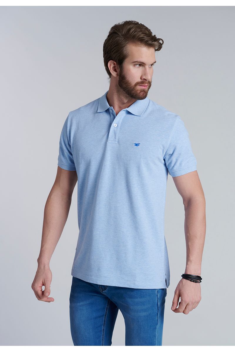 Polera Basica Pique Sky Melange