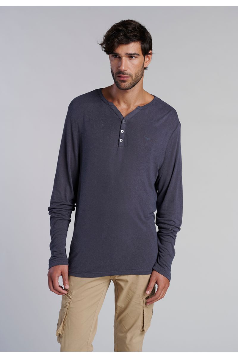 Polera Ml Henley New Jersey Metal