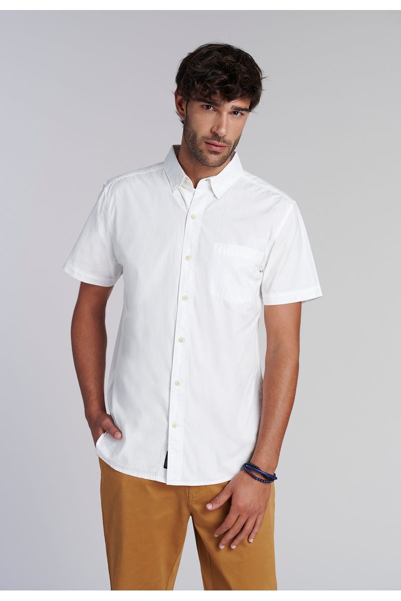 Camisa Garment Dyed Fj Ecru