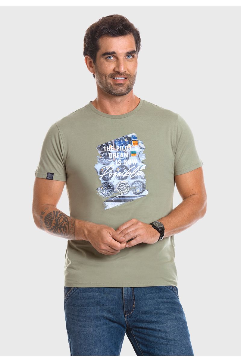 Polera Florida Olive