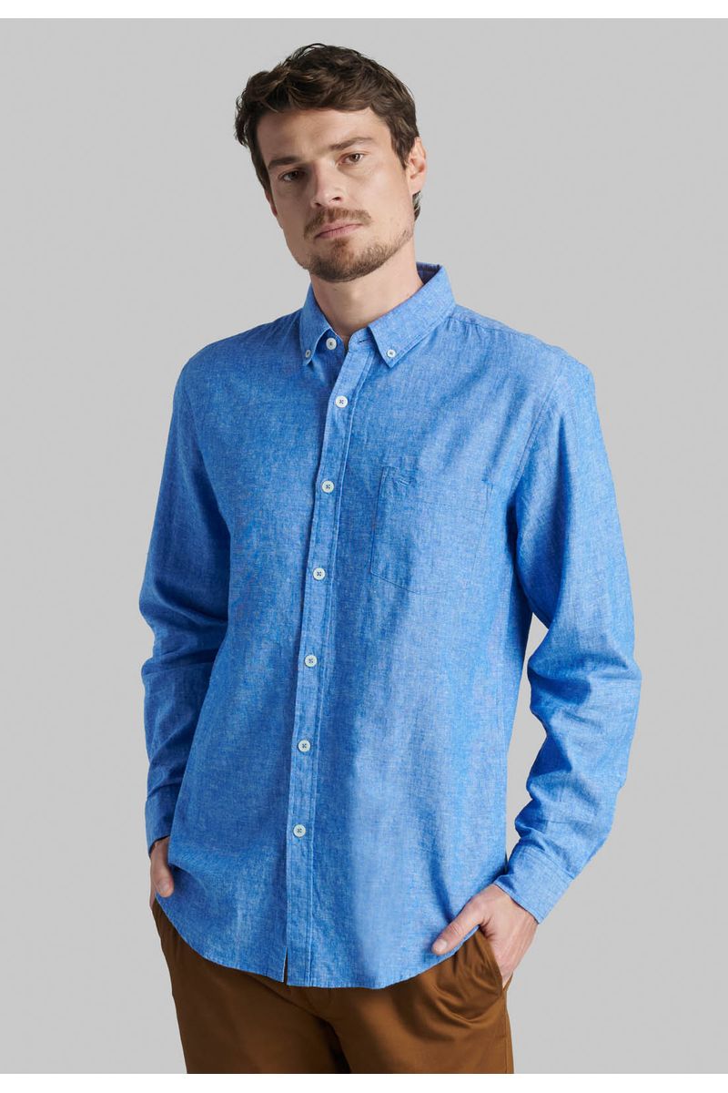 Camisa Sport Lino Lowell Blue
