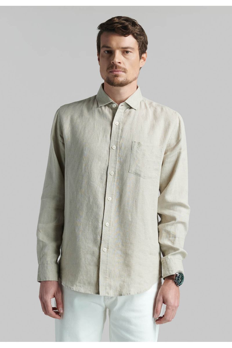 Camisa Lino Green Bay Beige