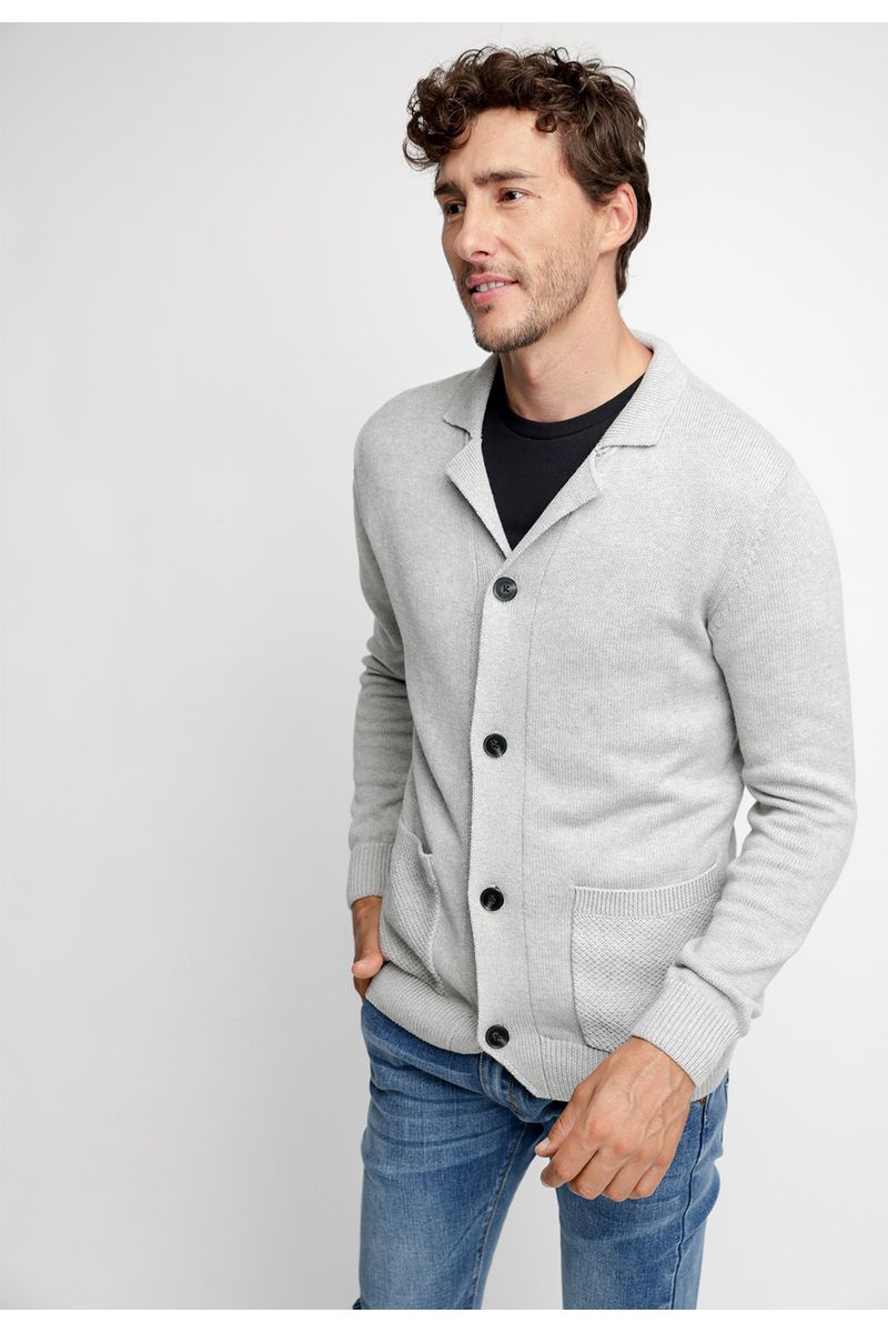 Cardigan Clásico Ohio Grey Melange