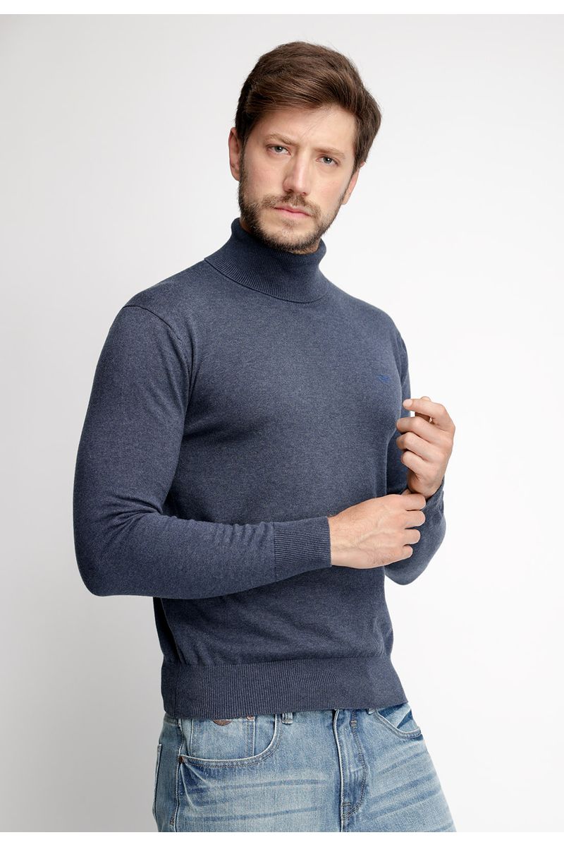 Sweater Smart Casual Turtle Neck Metal Melange