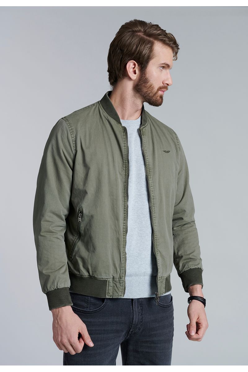 Chaqueta Bomber Garment Dyed Fj Green