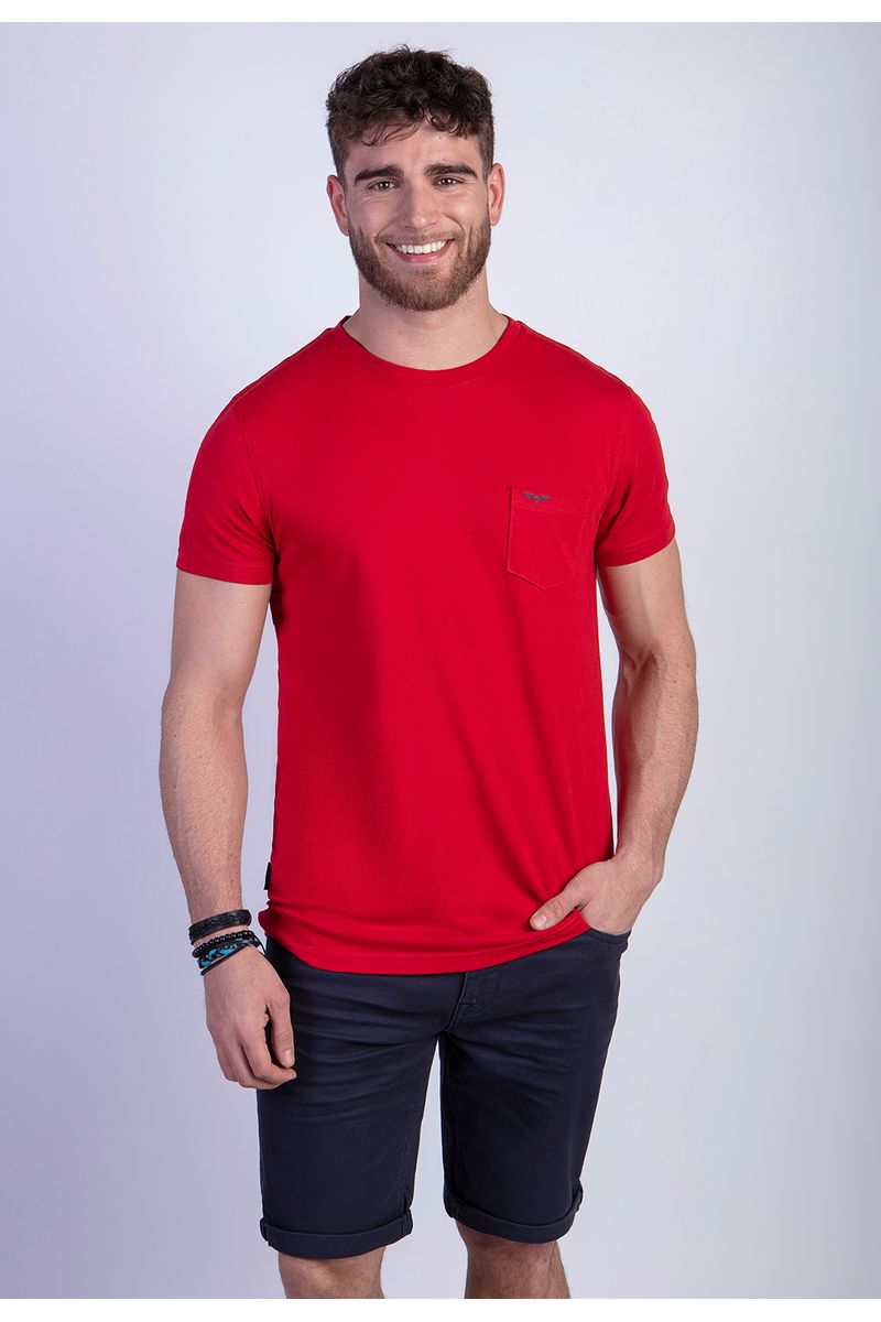 Polera Básica Bolsillo Houston Red