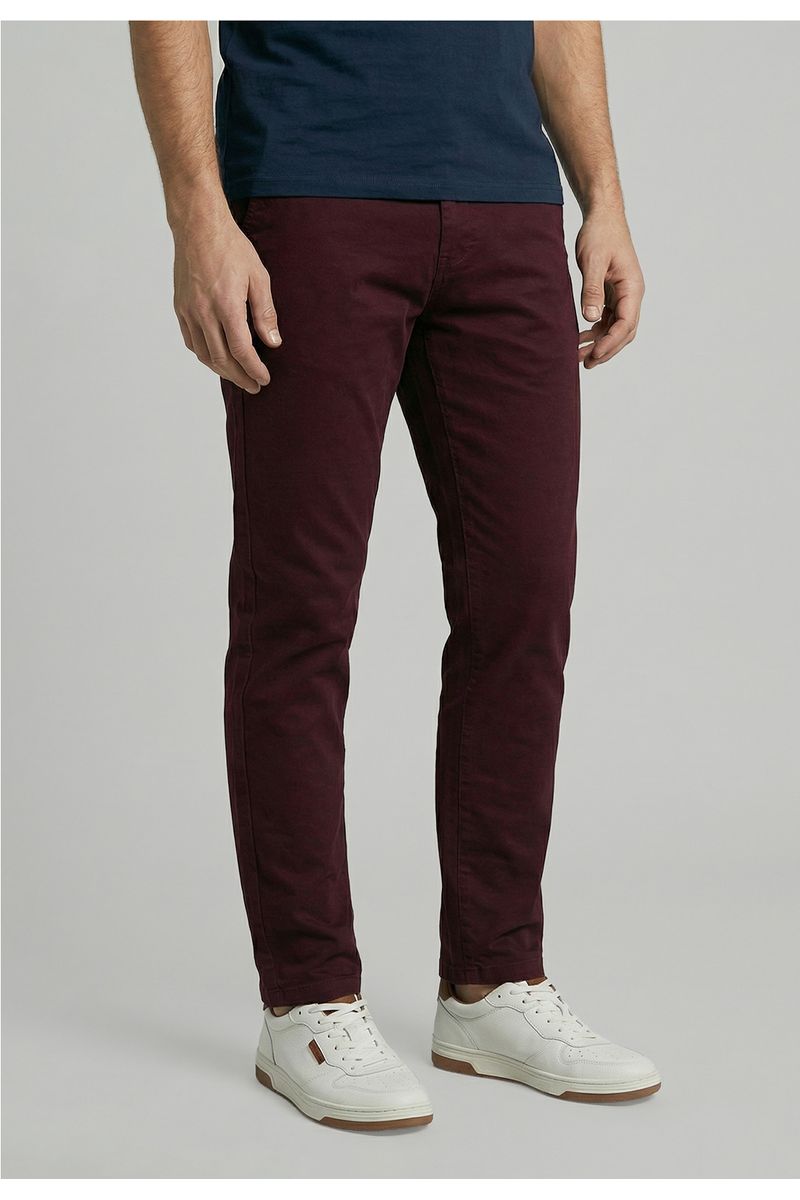 Pantalón Twill Slim /33 Wine