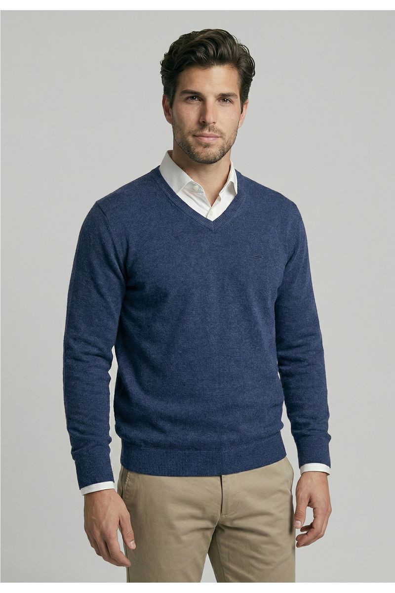 Sweater Atlanta V-Neck Indigo Melange