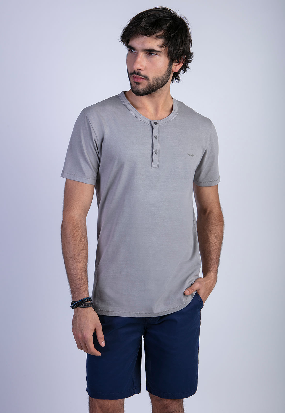 Polera Henley Lavada Austin Lt Grey Ferouch