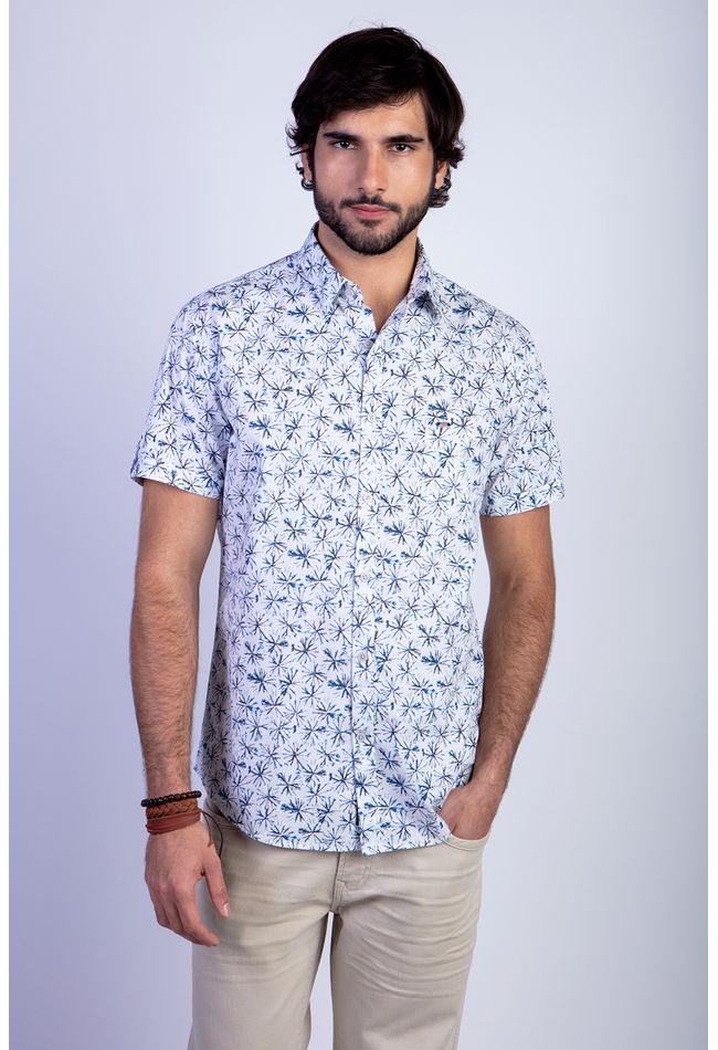 Camisa Estampada Cambridge Fj Navy