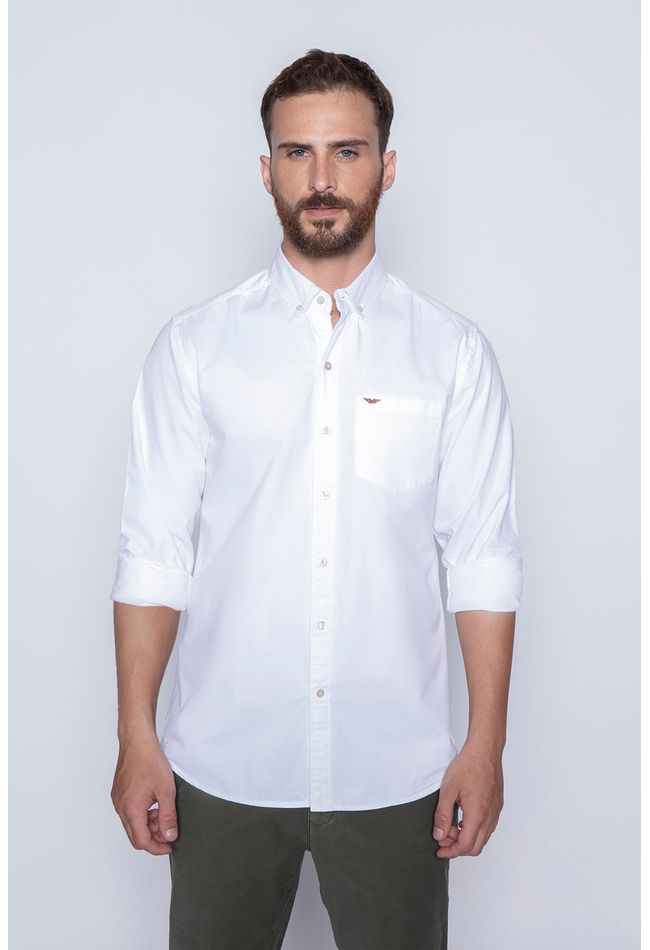 Camisa Garment Dyed Sport Fj White