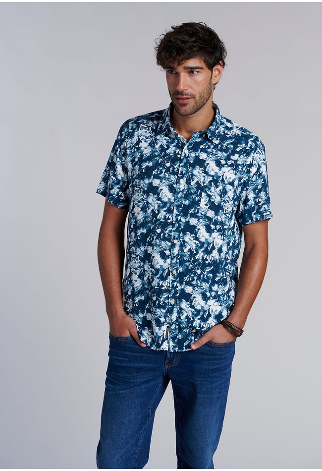 Camisa Estampada Blue Ohio Fj